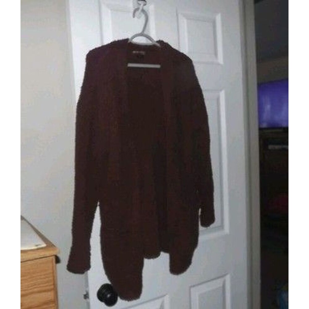 Barefoot Dreams Sweater Women's Size S/M Cozychic Lite Circle Cardigan Maroon
